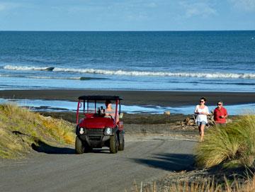 Access to the beach from the main campsite