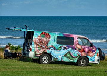 Beachfront camping