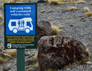 Rest area camping sign