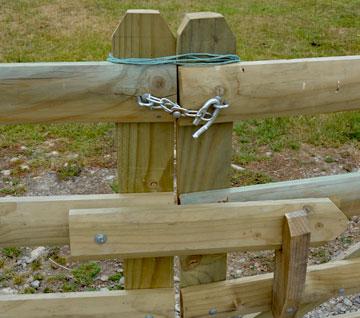 Latched gate at the entrance