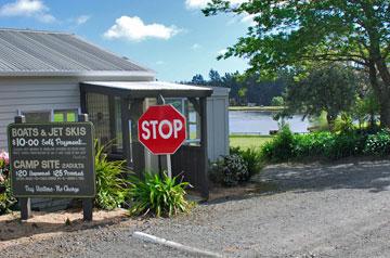 Reception at the entrance to the lake reserve