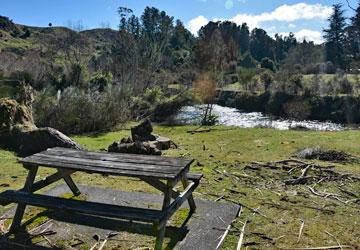 Picnic table overlooking the river