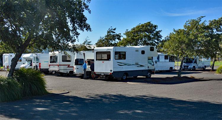 Freedom camping in the main parking area