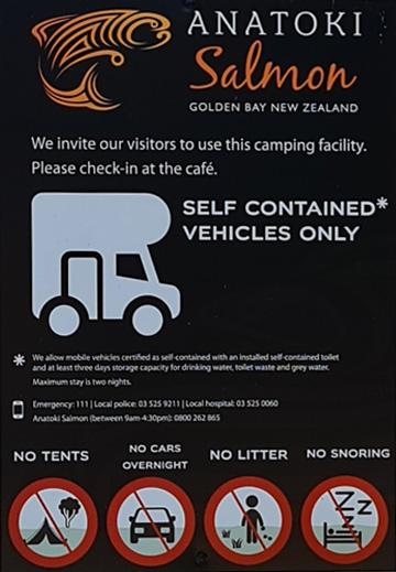 Freedom camping sign