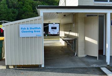 Fish and Shellfish cleaning area