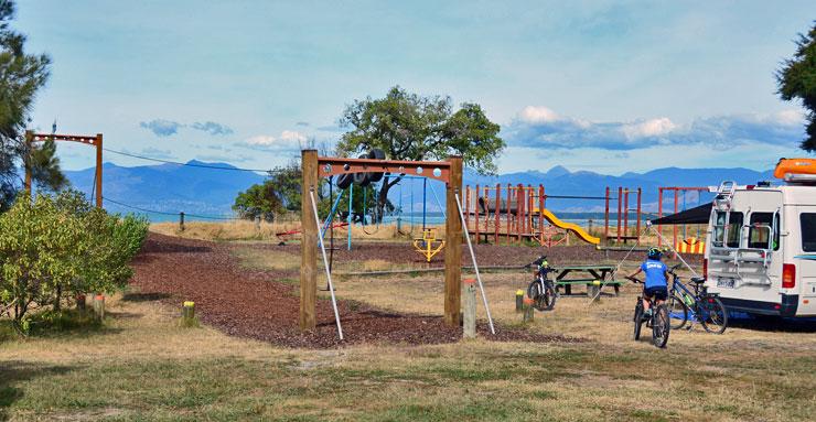 Kiwi playground complete with flying fox