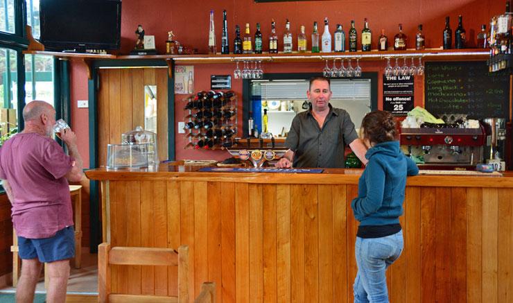 The bar, and your very friendly host