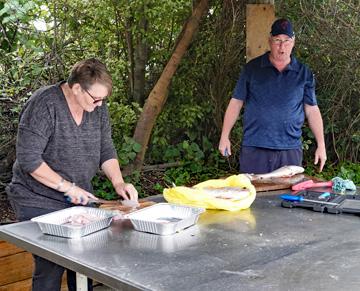 Fish preparation area