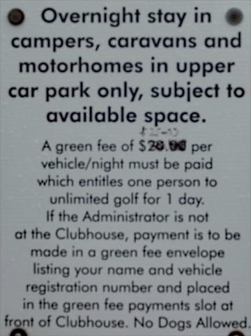 Overnight parking sign