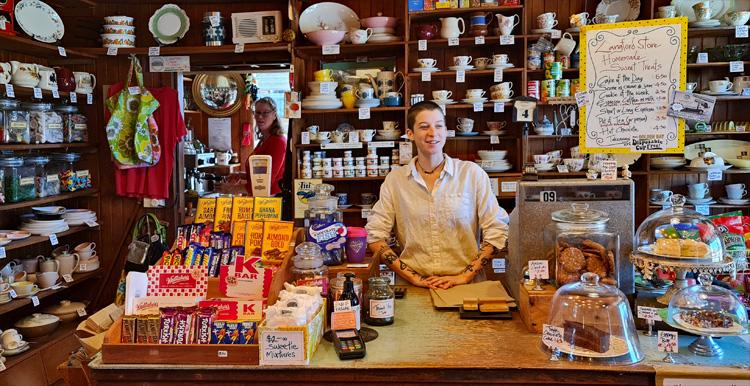 Serving up afternoon tea at the counter