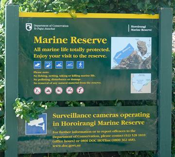 Marine reserve sign