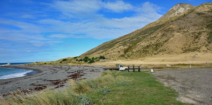 Ward Beach looking south as it was before the 2016 Kaikoura earthquake