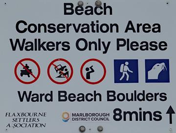 Ward Beach Boulders sign