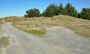 The main parking area with a driveway turn-around