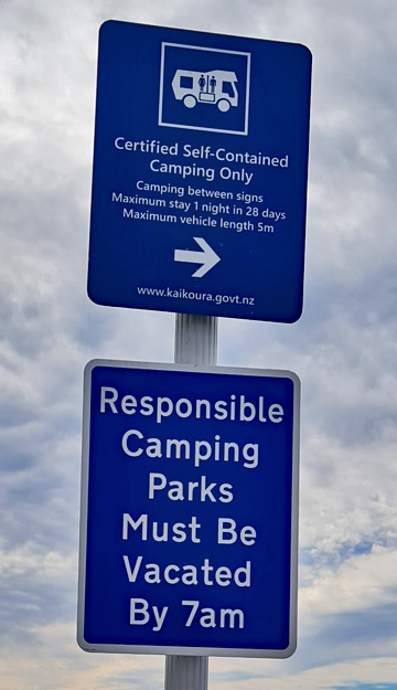 Self-contained camping sign