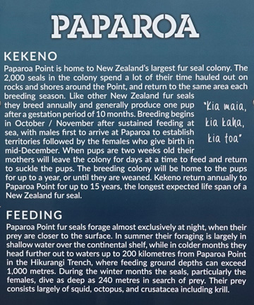Paparoa Point sign