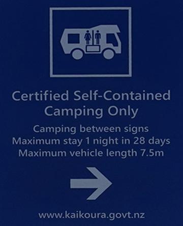 Certified Self-Contained Camping sign