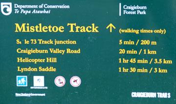 Walking track sign