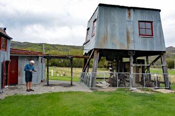 Water turbine building, used to drive the machinery