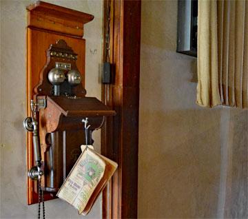 Old style telephone in the homestead