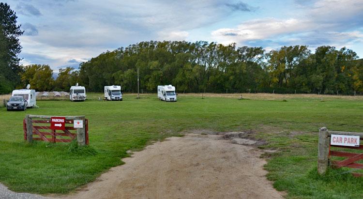 Entrance to the motorhome parking area