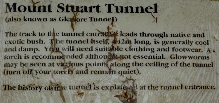 Mt Stuart Tunnel sign