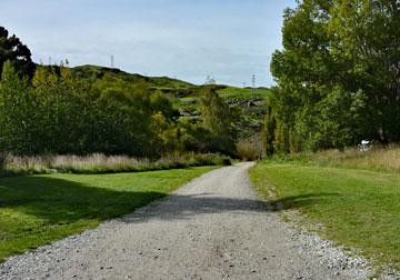 Gravel road for accessing the monument