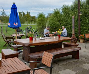 Eating out on a sunny afternoon