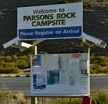 Registration kiosk at the entrance to the campsite.