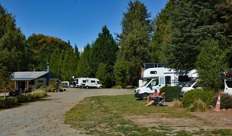 On grass parking