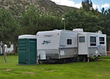 Caravan parking at a powered site