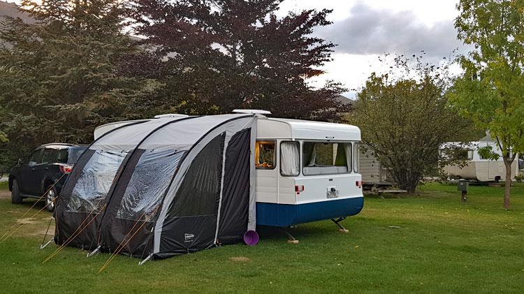 Parking with a tent