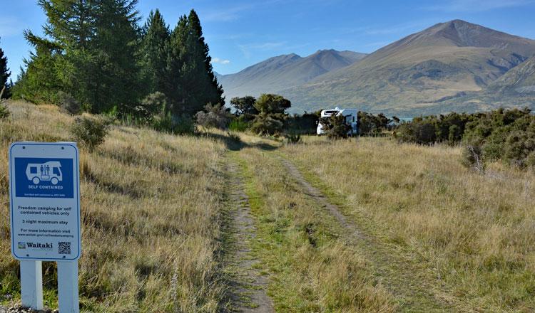 Entrance to the freedom camping area