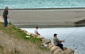 Enthusiastic fishermen - but nothing caught while we were there