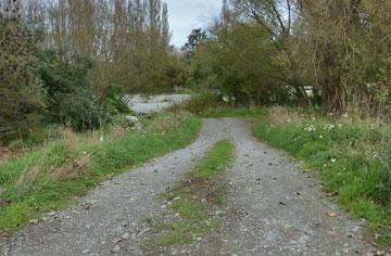 Access is down a long metal road