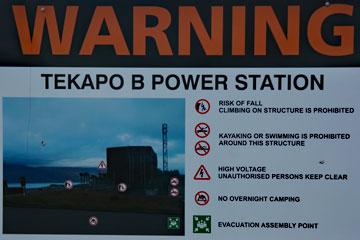 Tekapo B Power Station sign