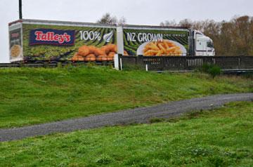 Truck driving past up State Highway 1