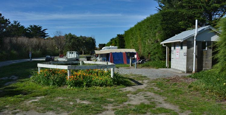 Camping area with public toilets