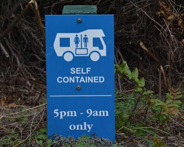 Freedom camping sign