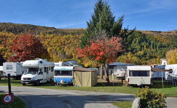 Holiday Park parking in autumn