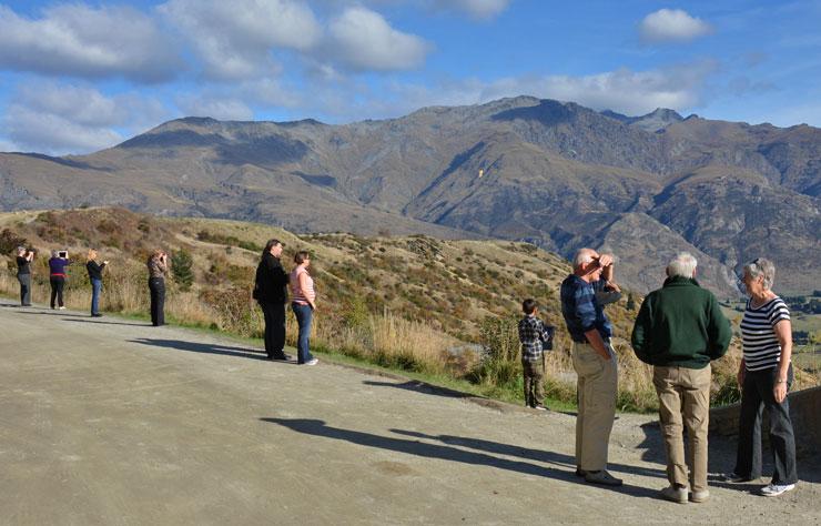 Visitors admiring the view