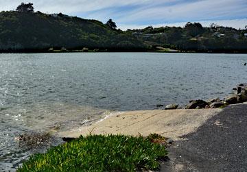 Boat ramp for accessing the harbour