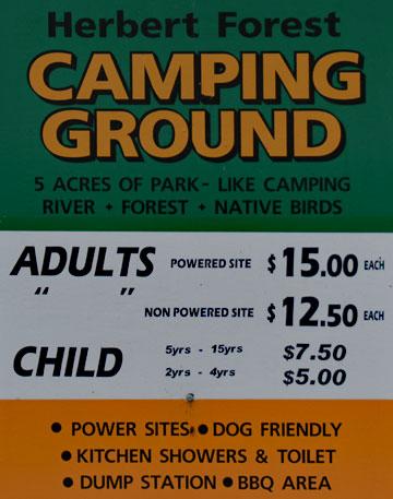 Campground sign