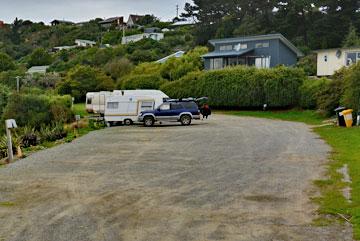 Powered sites overlooking the harbour