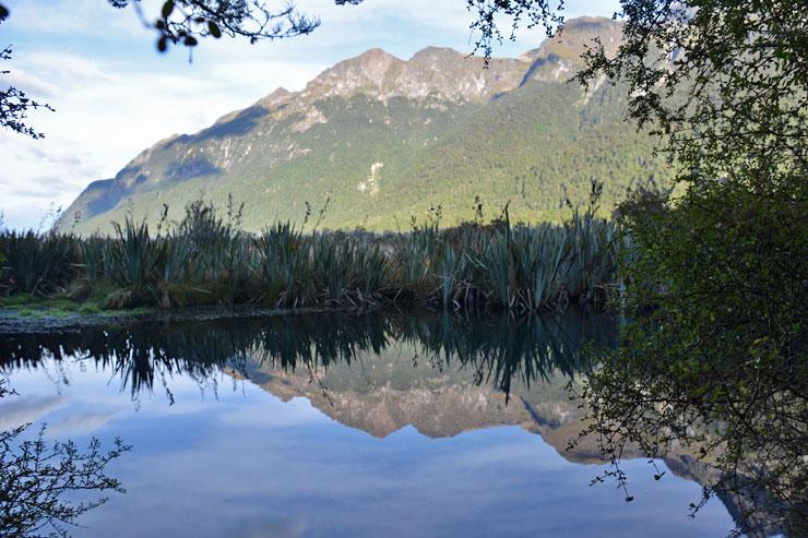 Mountains reflected in the mirror lake