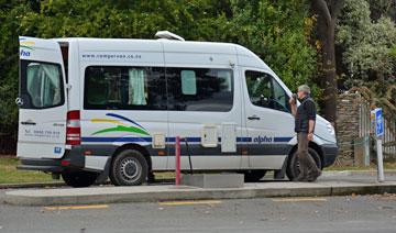 Van making use of the public dump station