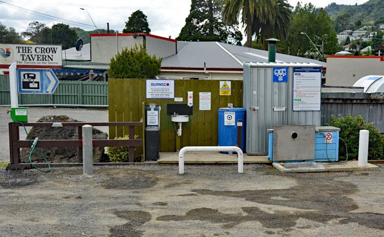 The public dump station beside the Crow Tavern