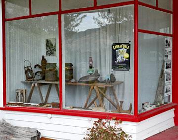 Canvastown museum - left window display