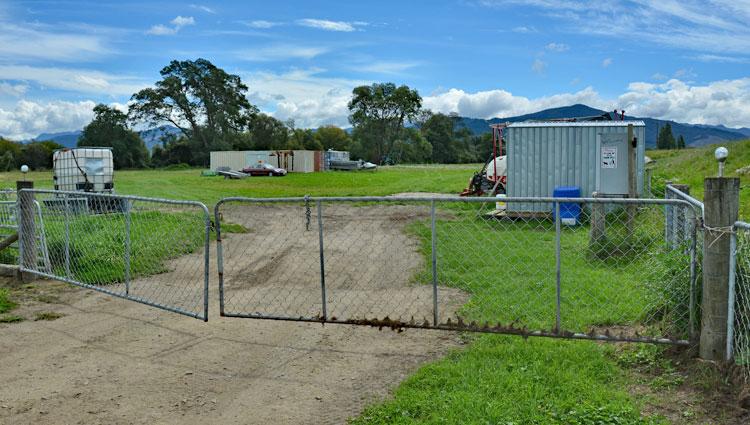 Entrance to the campervan parking area