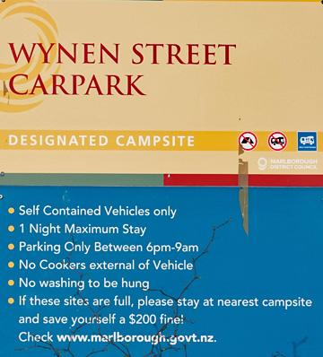Designated Campsite sign